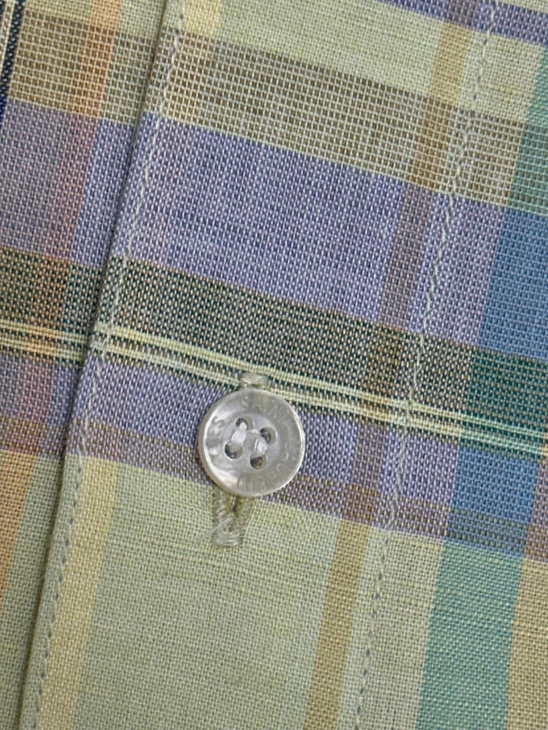 입생로랑 올드스쿨 린넨 혼방 체크 반팔셔츠 상품이미지3