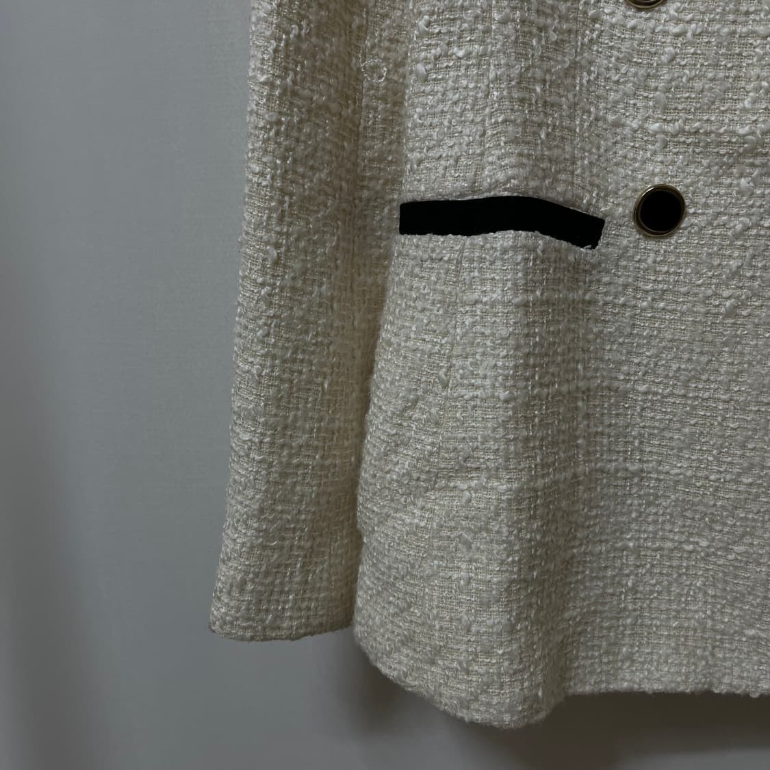 자라 화이트 더블 브레스티드 트위드 자켓 XS/85 상품이미지5