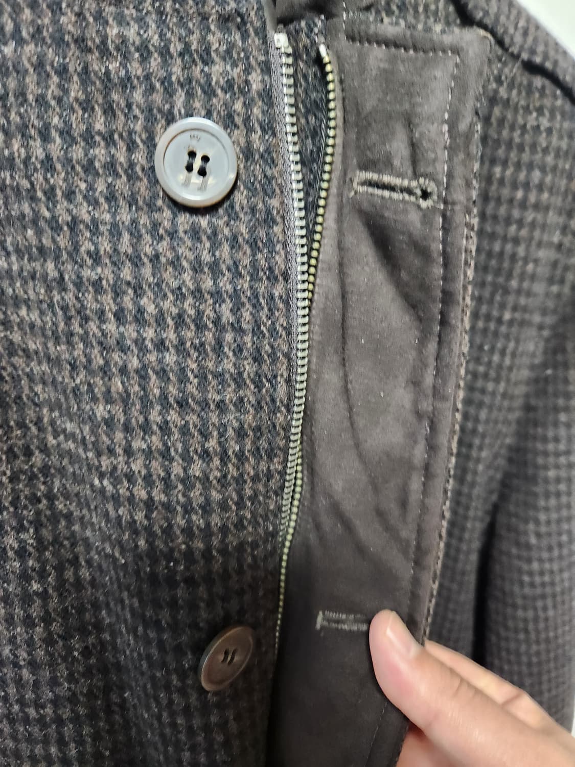 헤지스 모직 하프 코트 브라운 하운드투스 110(105추천) 상품이미지5