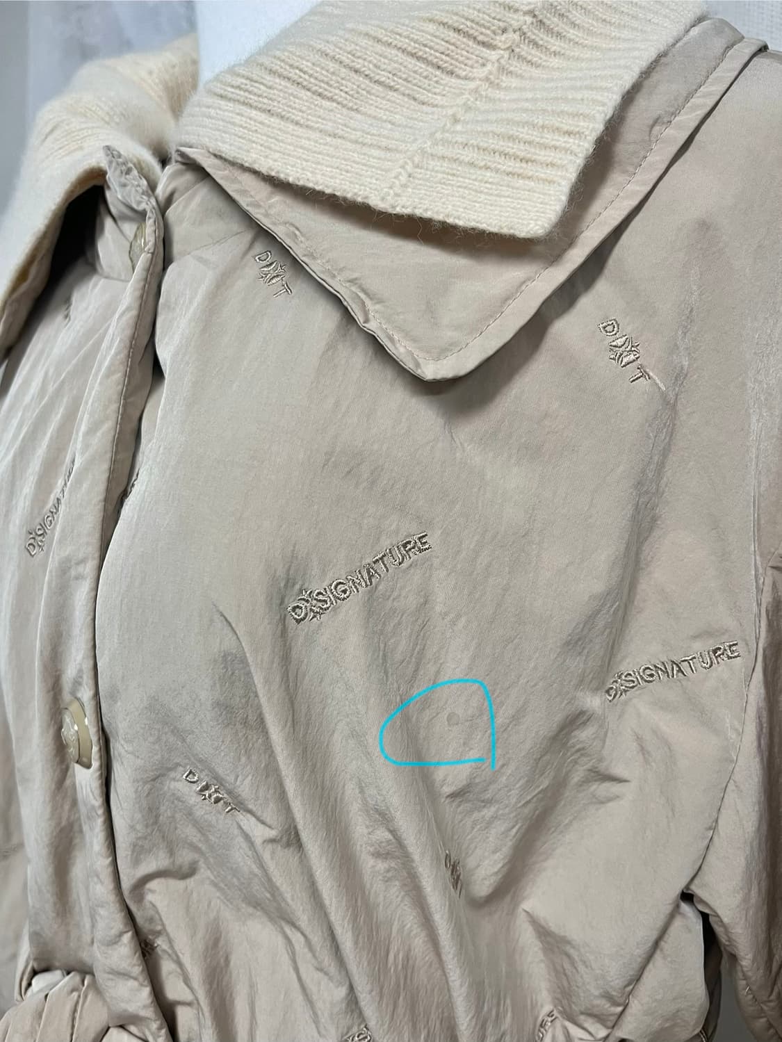 55) 듀엘 DEWL 니트 카라 구스다운 패딩 베이지 상품이미지5