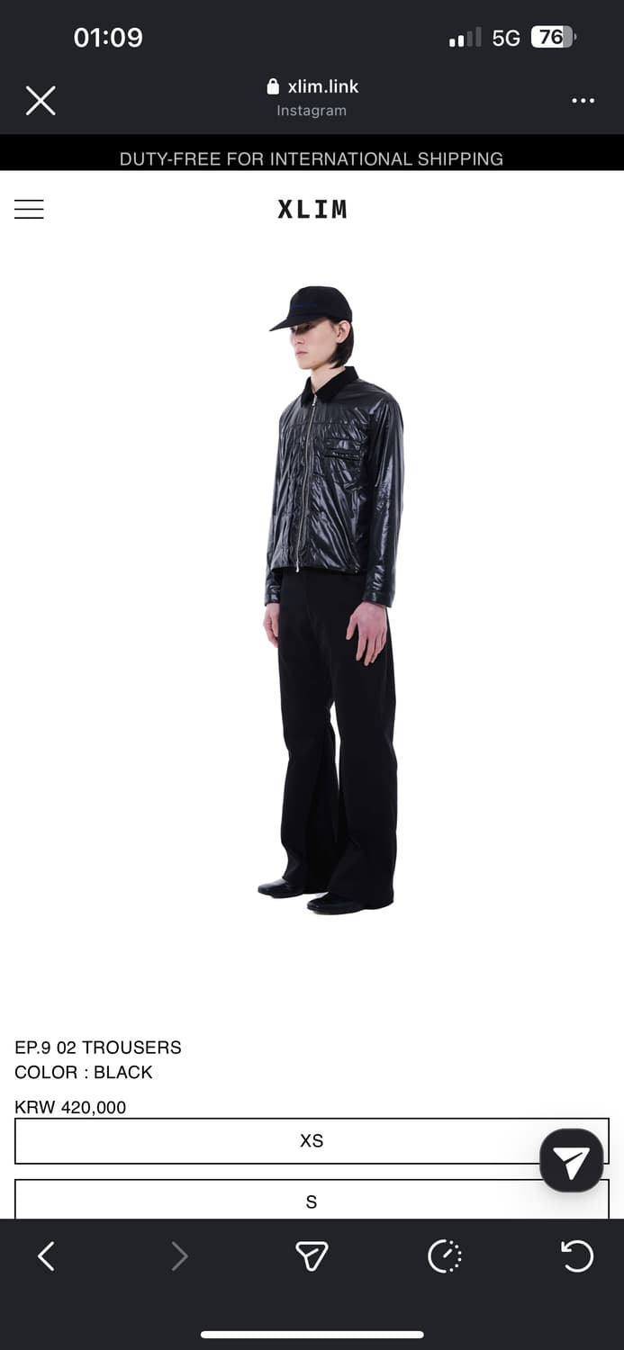 Xlim EP.9 02 TROUSERS 블랙 XL 상품이미지4