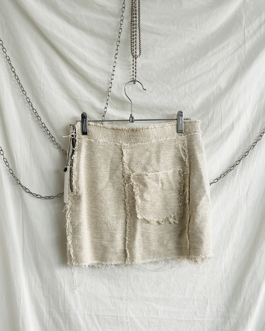 아크네 스튜디오 사이드지퍼 그런지 트위드 미니스커트 상품이미지5