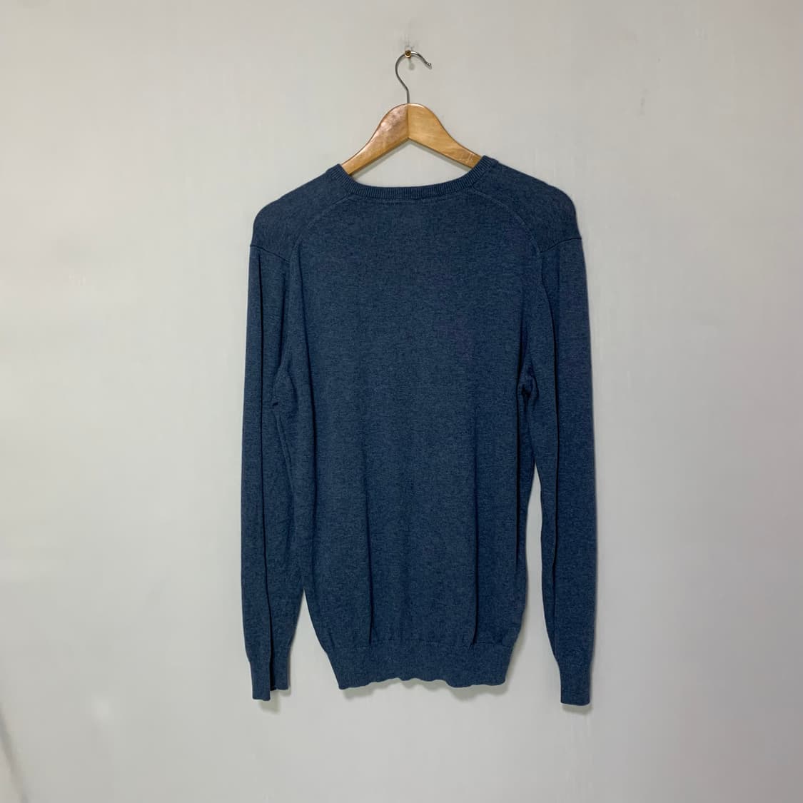 바버 빈티지 브이넥 니트 네이비 M 남성 긴팔 니트 상품이미지3