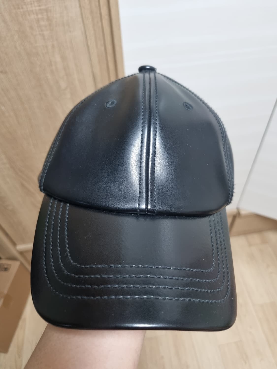 아크네스튜디오 레더 볼캡 블랙 상품이미지4