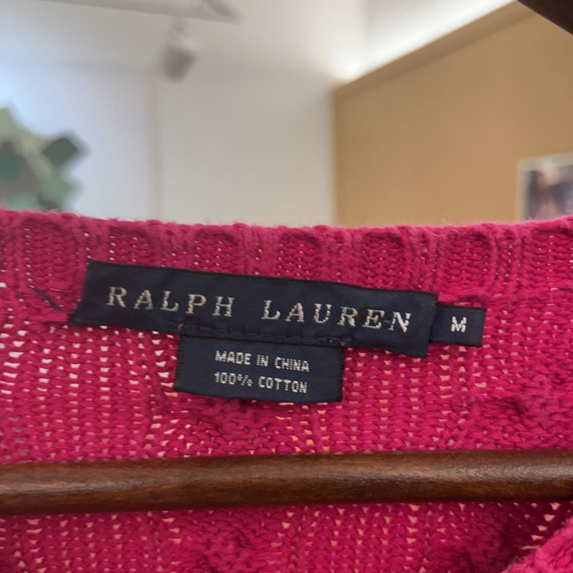 폴로 랄프로렌 Y2K 레트로 핫핑크 꽈배기 니트 M C09282 상품이미지4