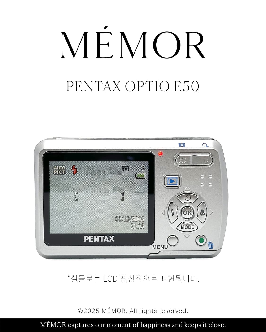 뽀얀느낌🤍PENTAX OPTIO E50 펜탁스 디카 카메라 상품이미지5