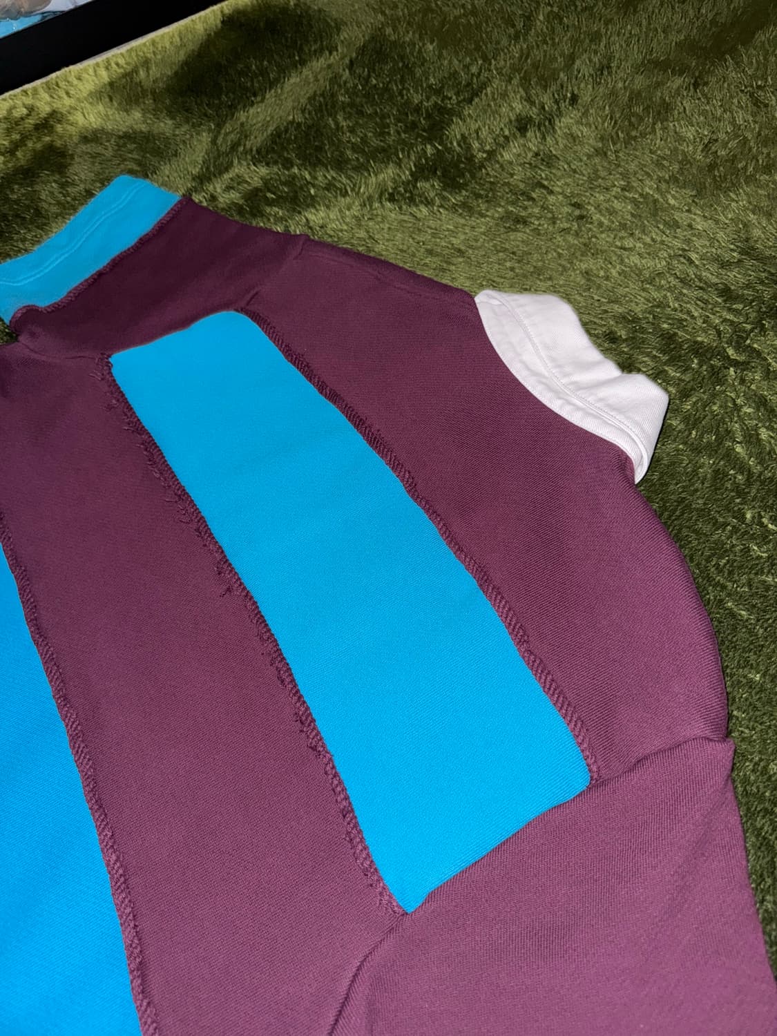 [S] BOTTER 보터 루즈 핏 스트라이프 패널 스웻 폴로 티셔츠 상품이미지9