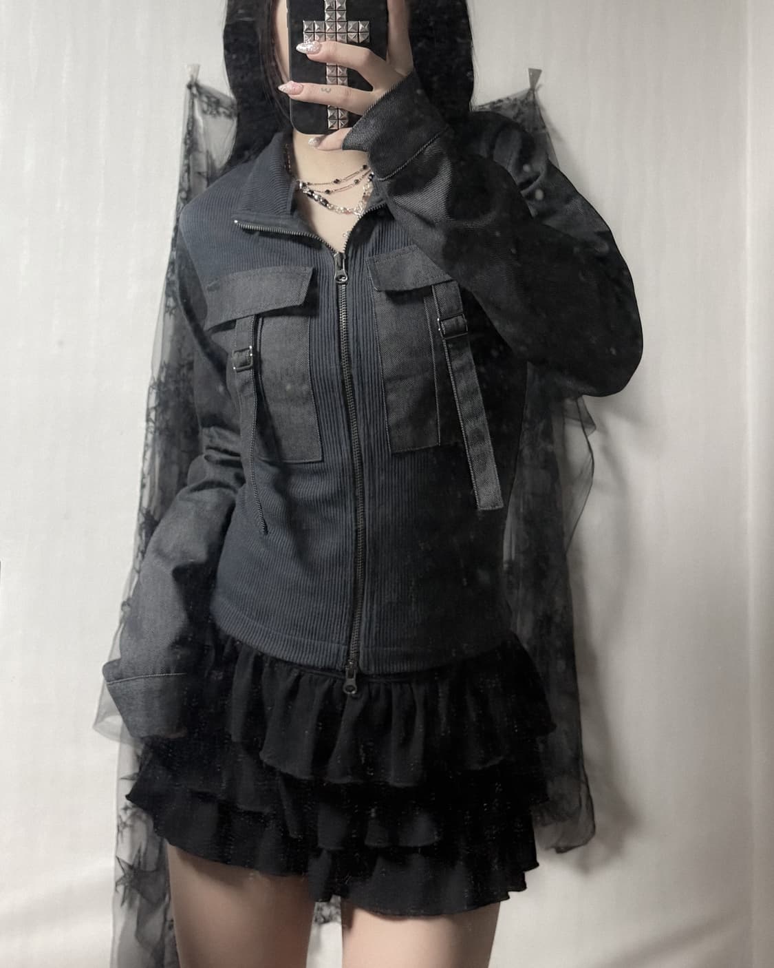 y2k 카고 포인트 집업 상품이미지1