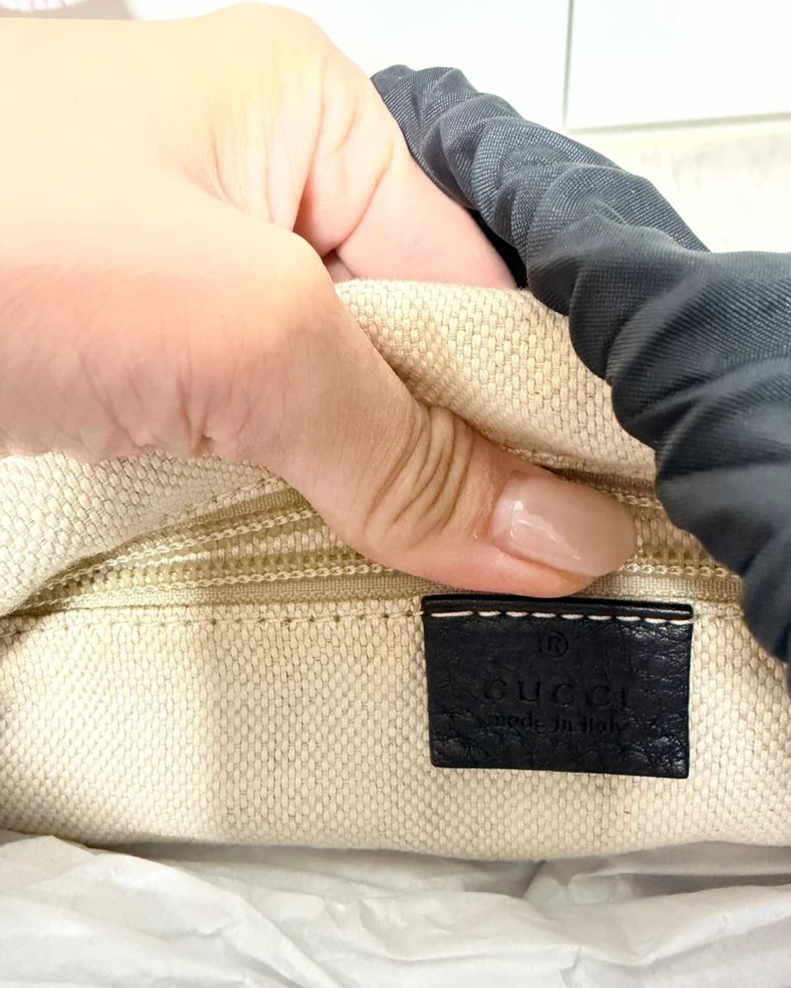 구찌 레더 램스킨 시그니처 WEB 스트라이프 백팩 281412 상품이미지5