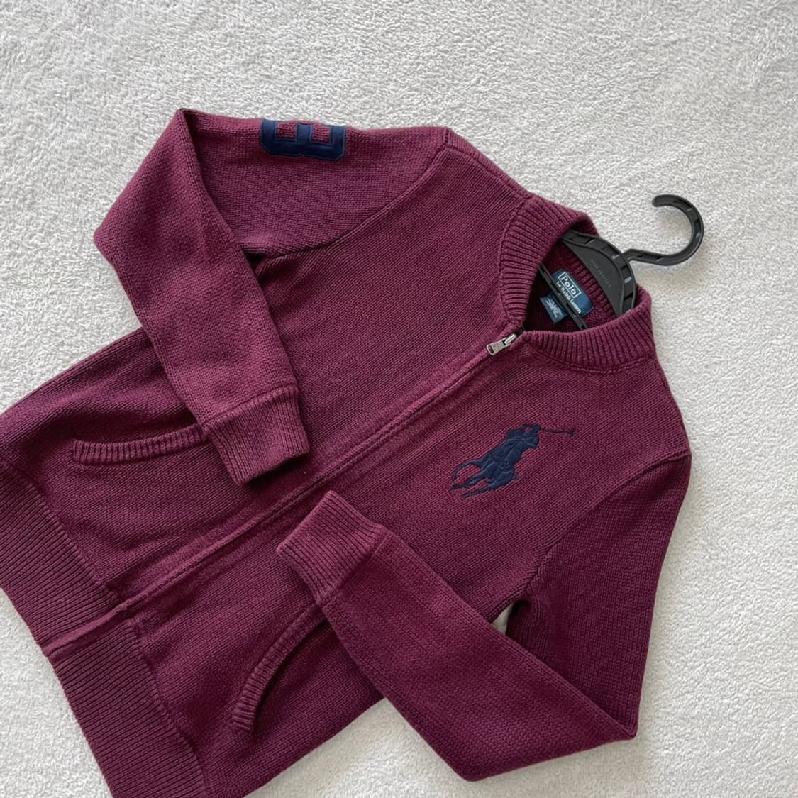 폴로 빅포니 버건디 니트집업 자켓 44-55 상품이미지3