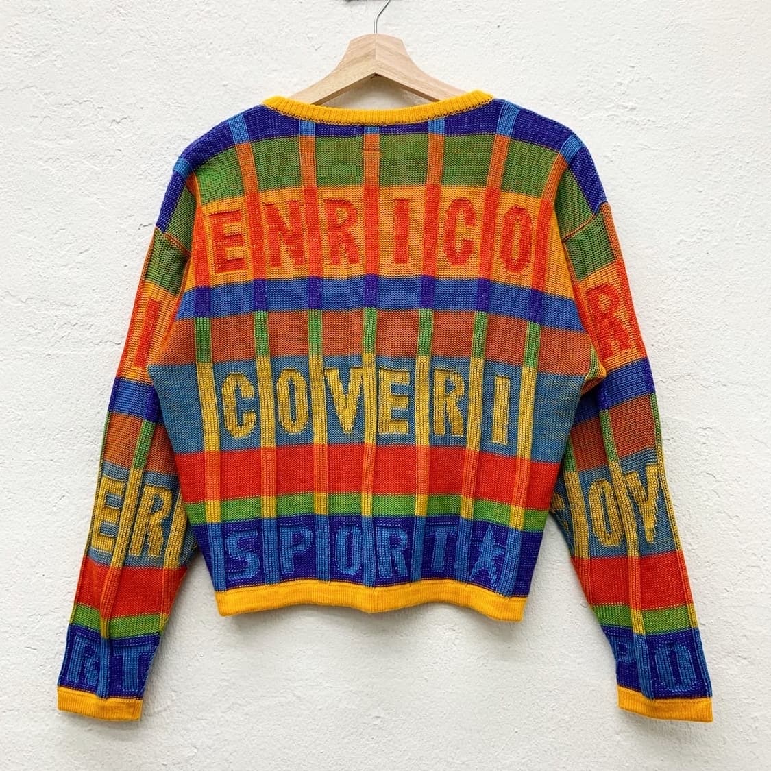 빈티지 멀티컬러 배색 크롭 니트 상품이미지3