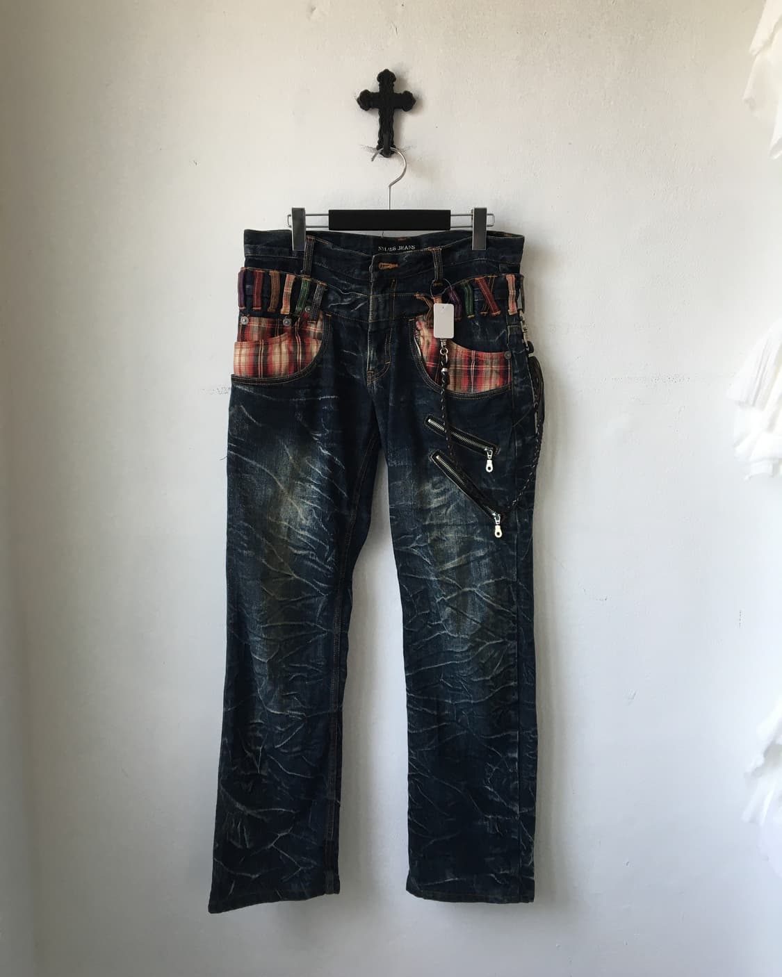 Double waist washing denim pants 상품이미지2