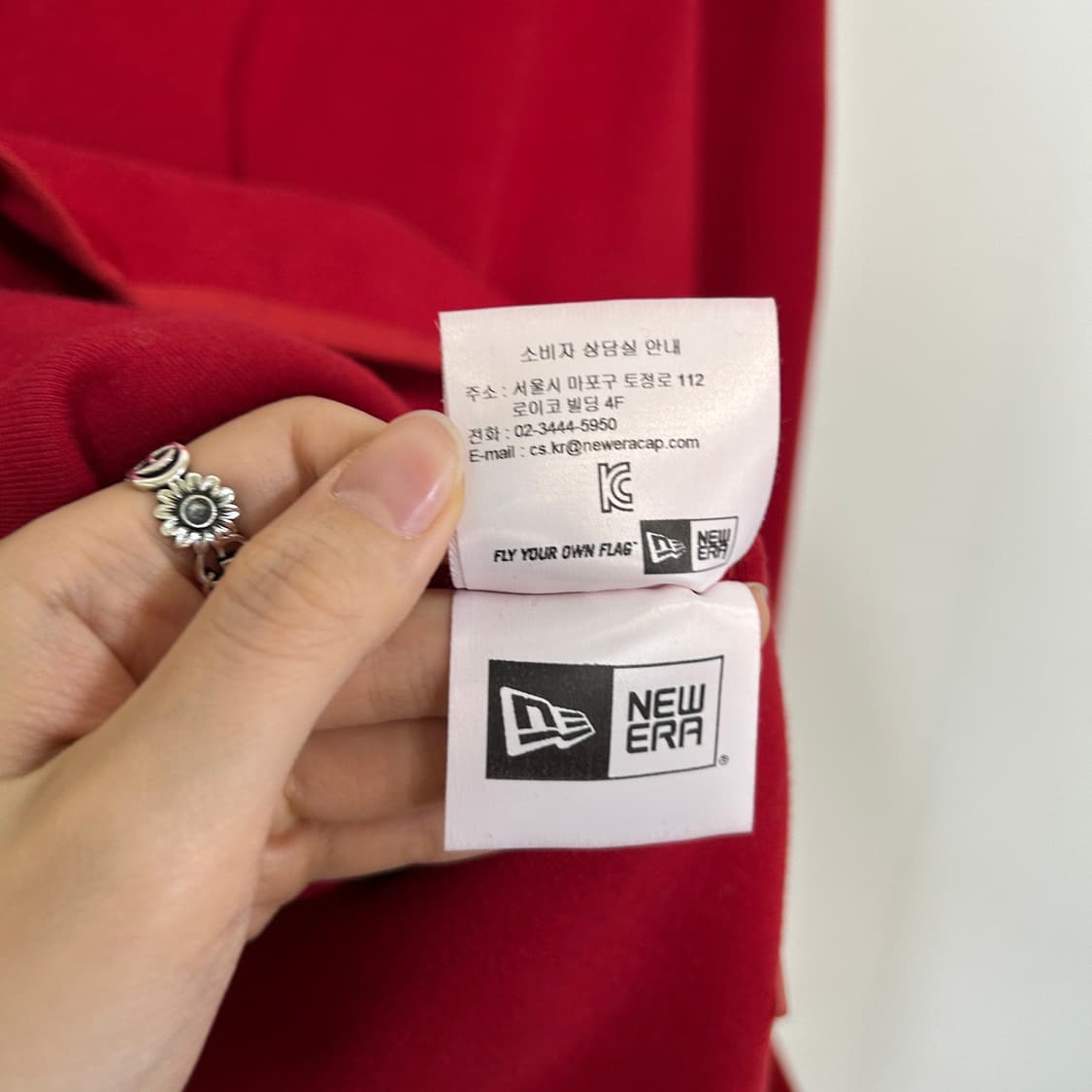 뉴에라 레드 암포켓 맨투맨 티셔츠 S 상품이미지4