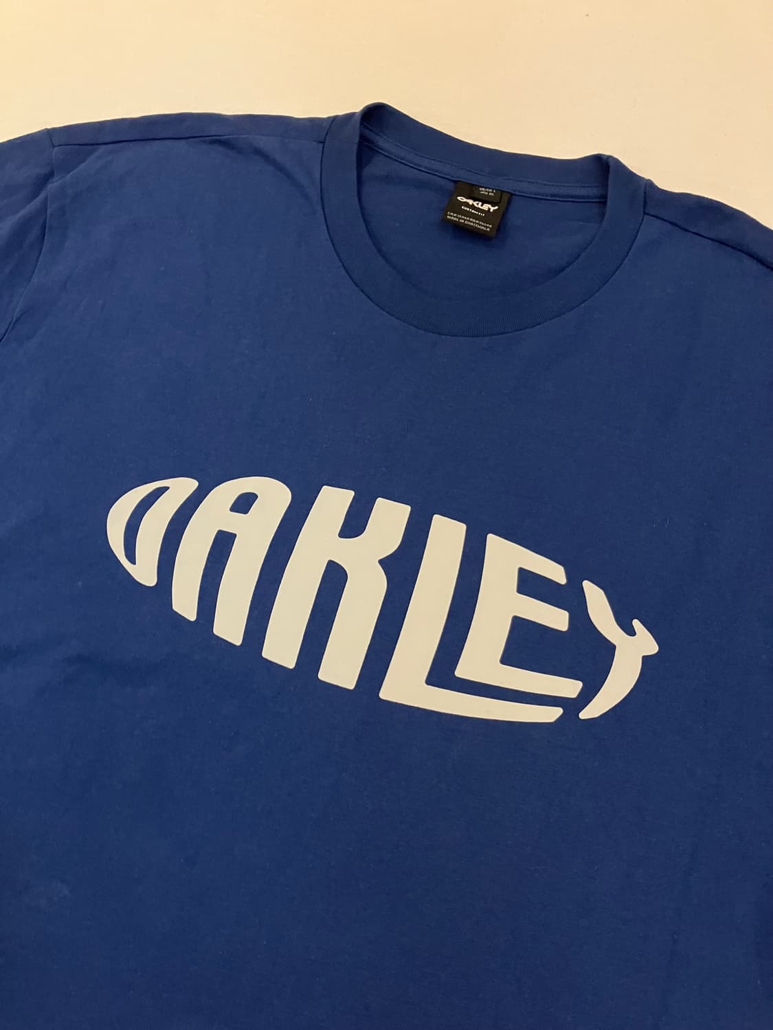 오클리 빅로고 반팔 티셔츠 블루 상품이미지2