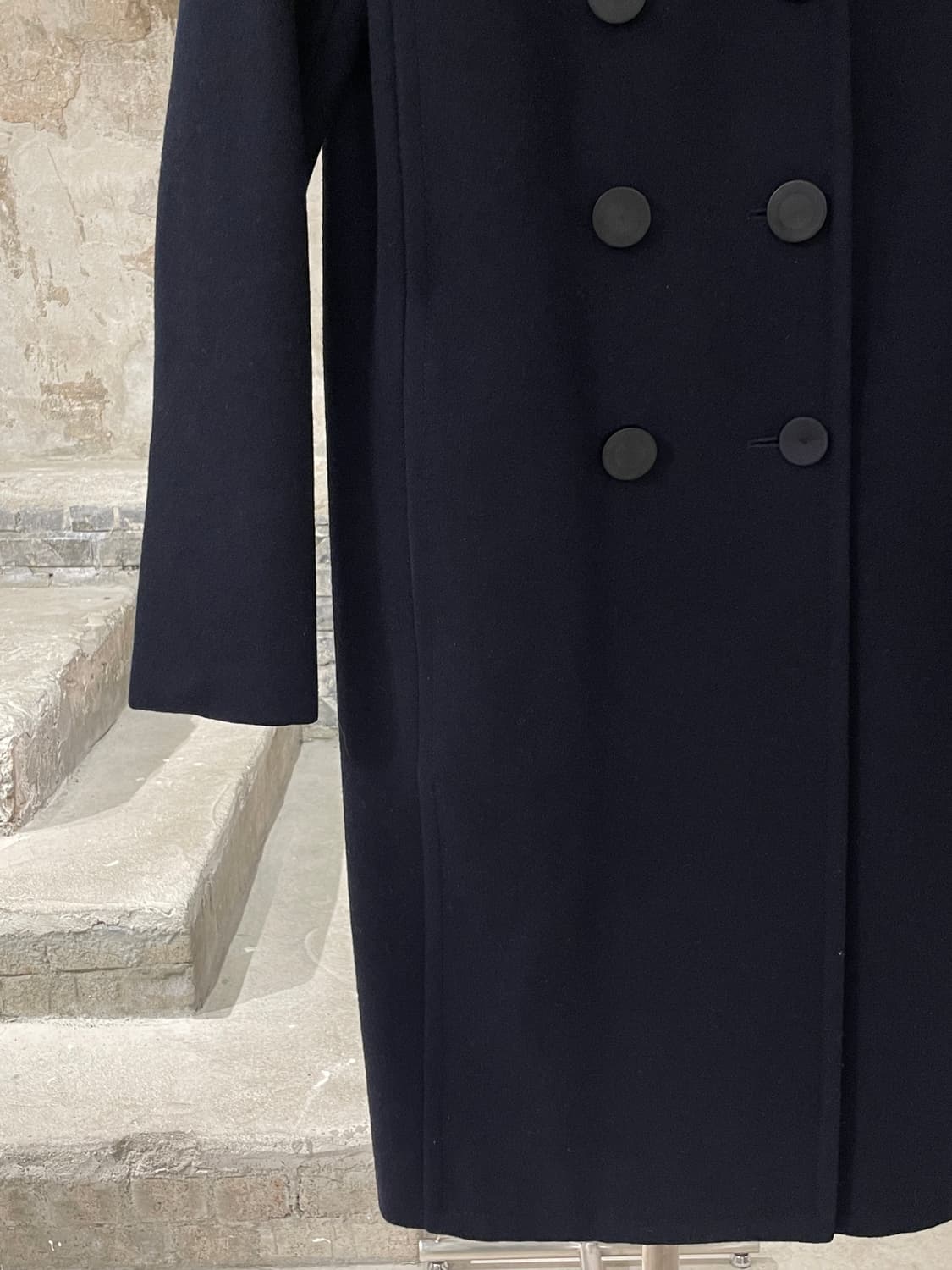 발렌시아가 다크 네이비 더블 브레스티드 울 피코트 상품이미지4