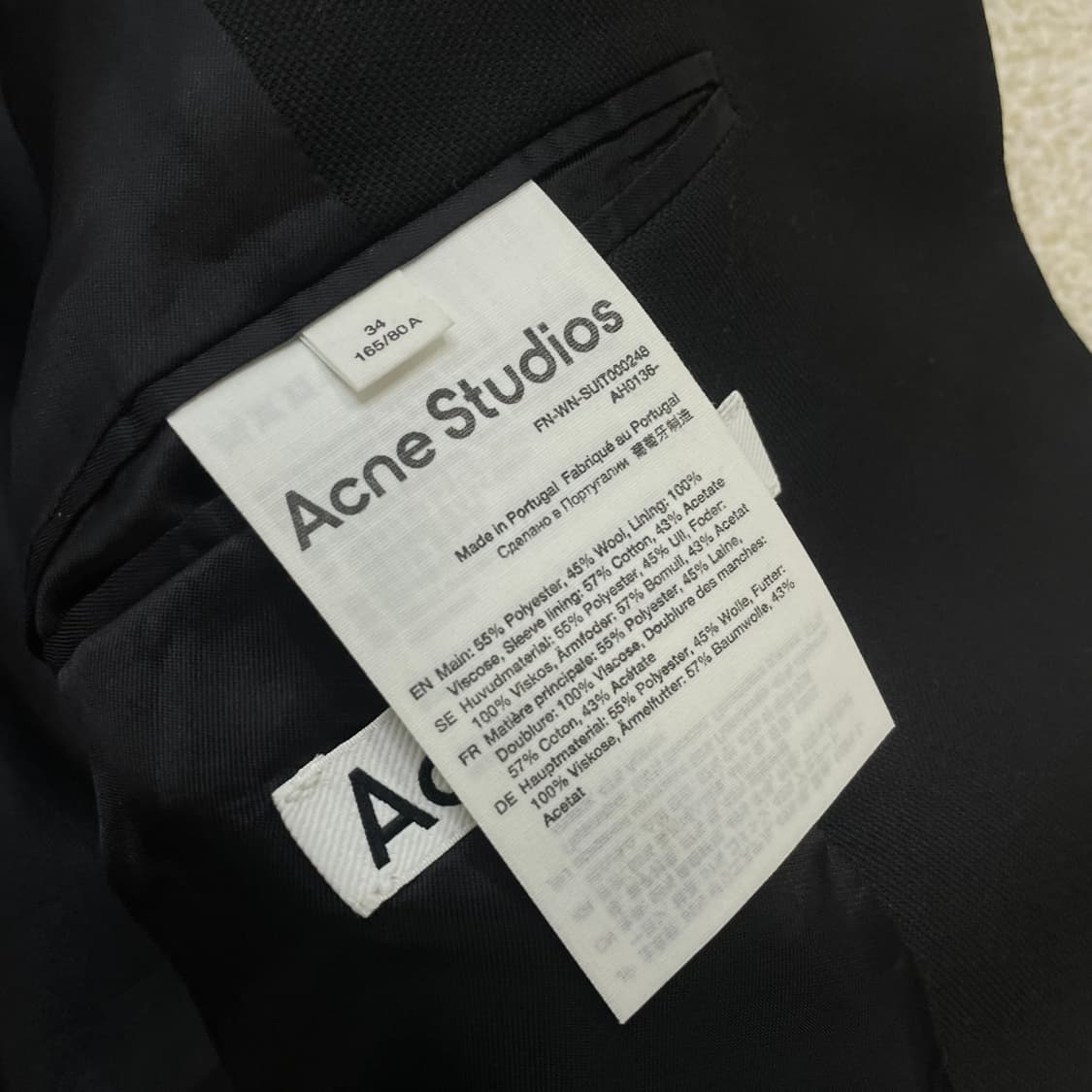 아크네스튜디오 우먼스 오버 테일러드 블레이저 자켓 블랙  상품이미지7