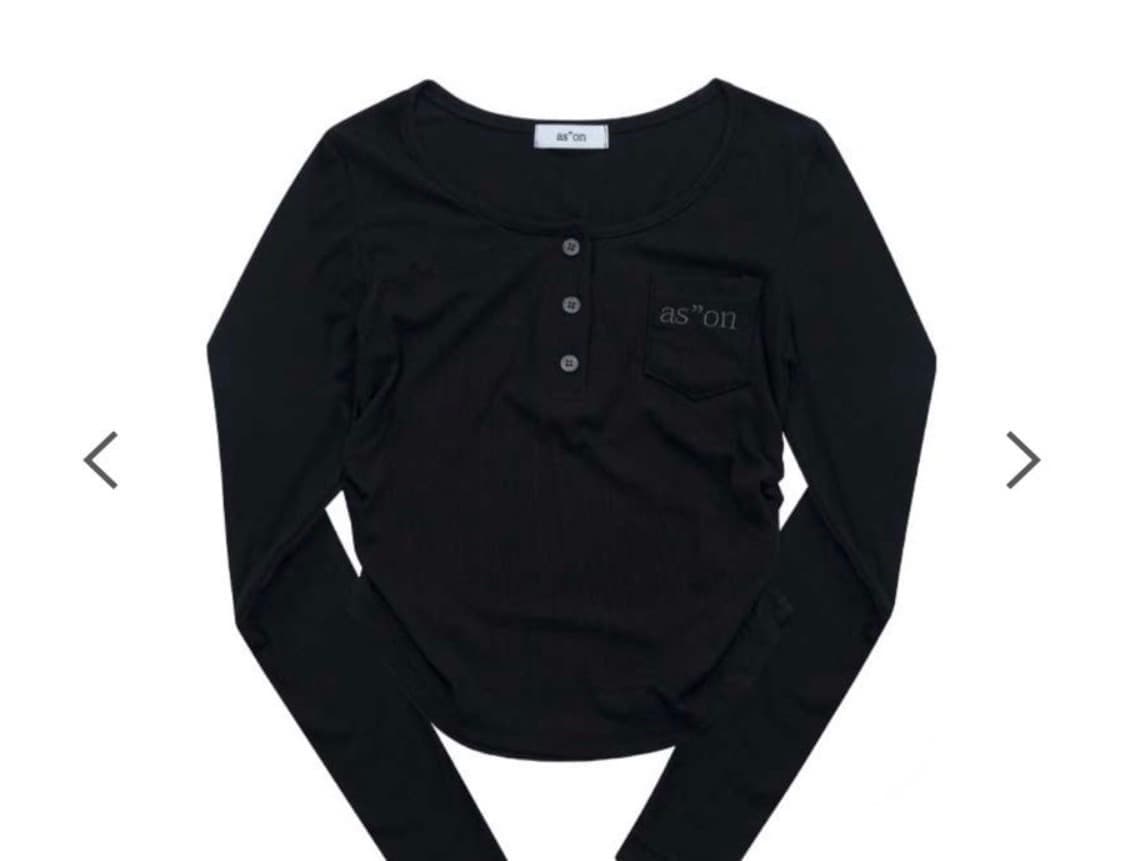 애즈온 포키 포켓 버튼티 블랙 상품이미지3