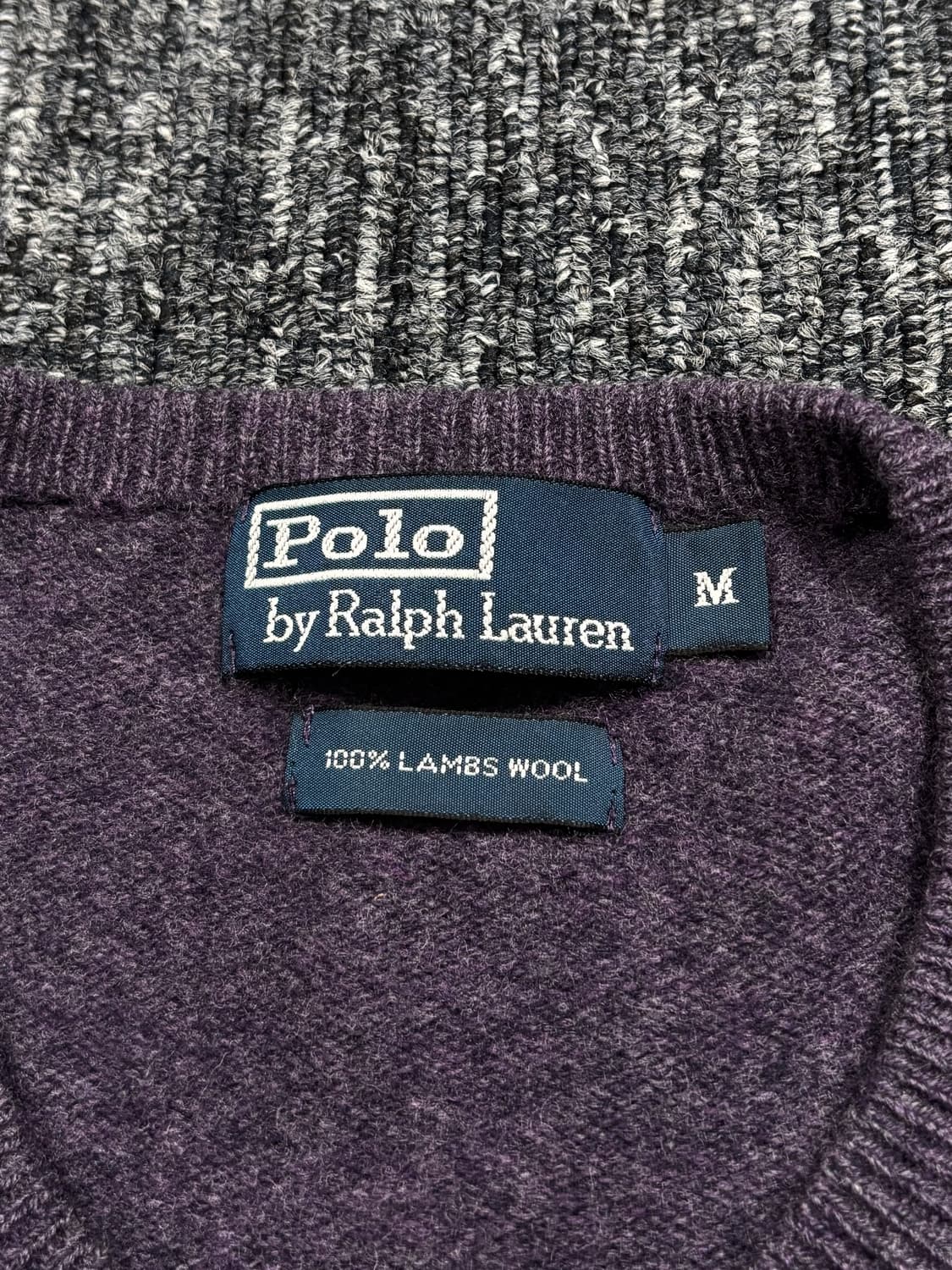 폴로 퍼플 램스울 브이넥 니트 상품이미지7