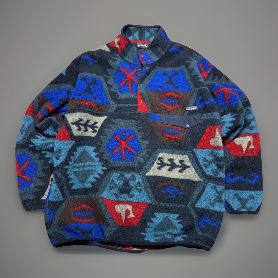 12FW 파타고니아 신칠라 스냅-T 플리스 네이비 멀티 패턴 상품이미지1