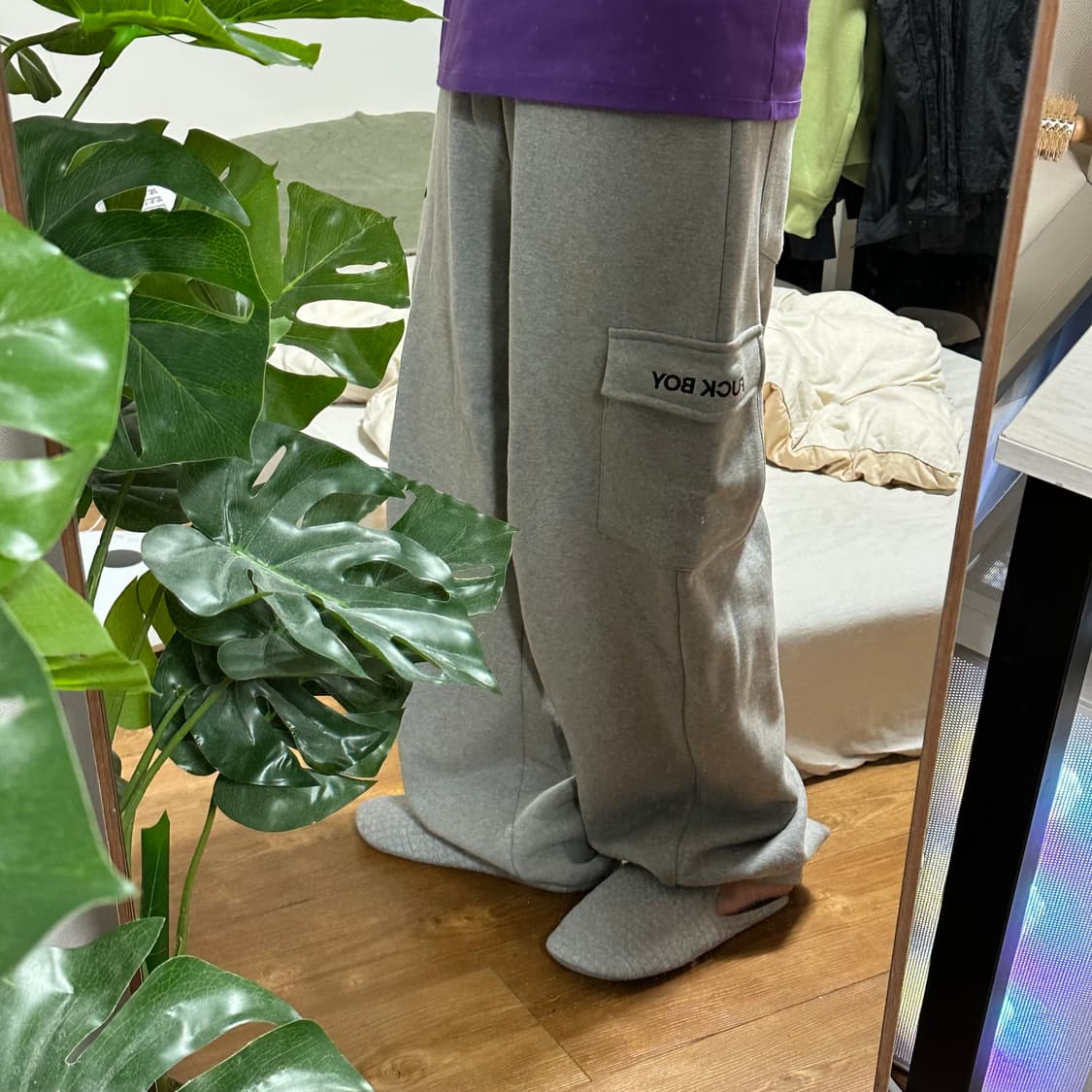 퍽보이(비영와이) b0y 퍽스타 별 스웻팬츠 그레이 상품이미지2