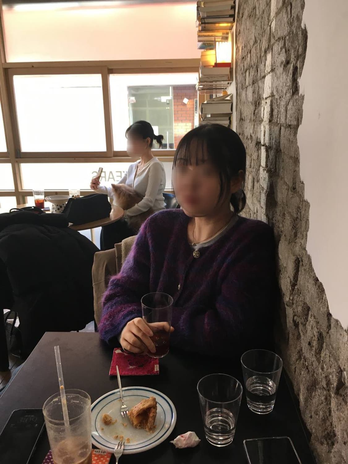 일본빈티지 울80 스트라이프 퍼플블루 니트 가디건 보헤미안 에스닉 백예린 상품이미지5