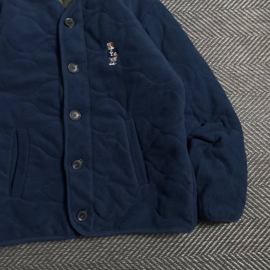Yali 예일 퀼팅 플리스 자켓 네이비 y 5029 상품이미지3