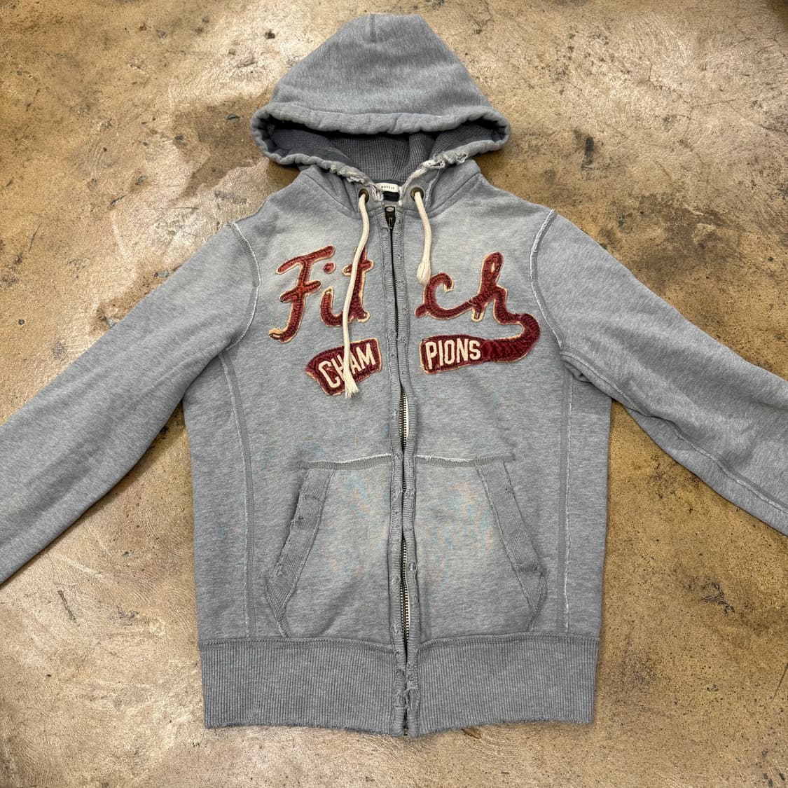 아베크롬비 그레이 버건디 후드집업 상품이미지3