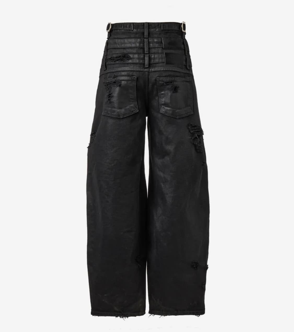 어나더유스 3 레이어드 디스트로이드 진 - 코티드 블랙 1사이즈 상품이미지2