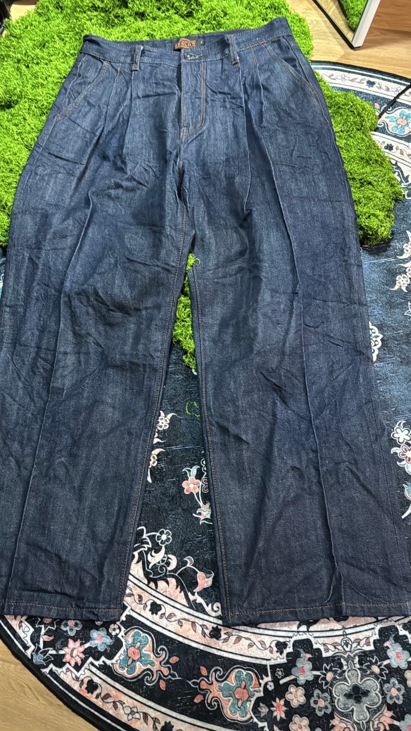 비슬로우 와이드 셀비지 데님 인디고 상품이미지3