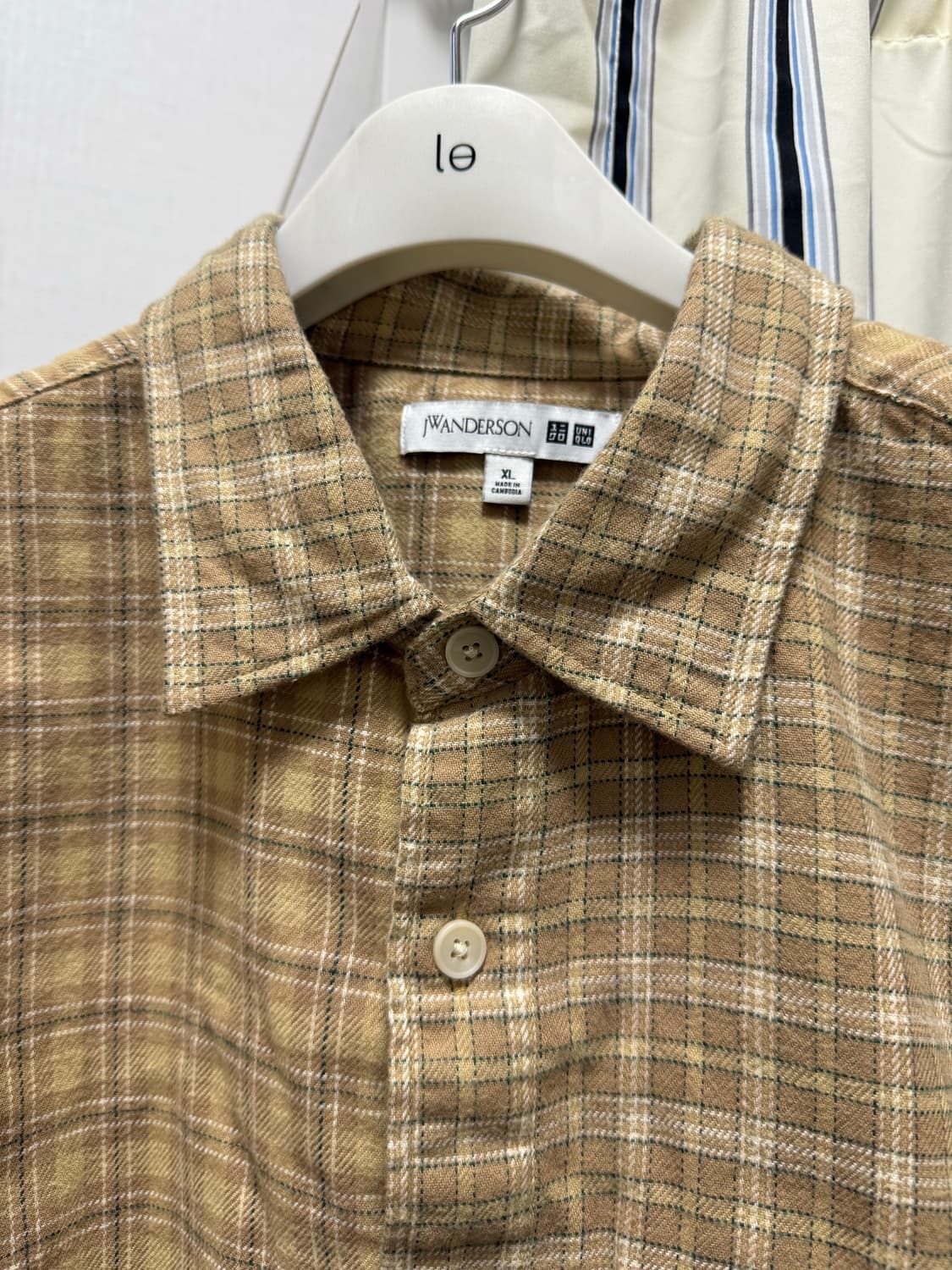 유니클로 x JW 앤더슨 플란넬 셔츠 베이지 새상품 상품이미지1