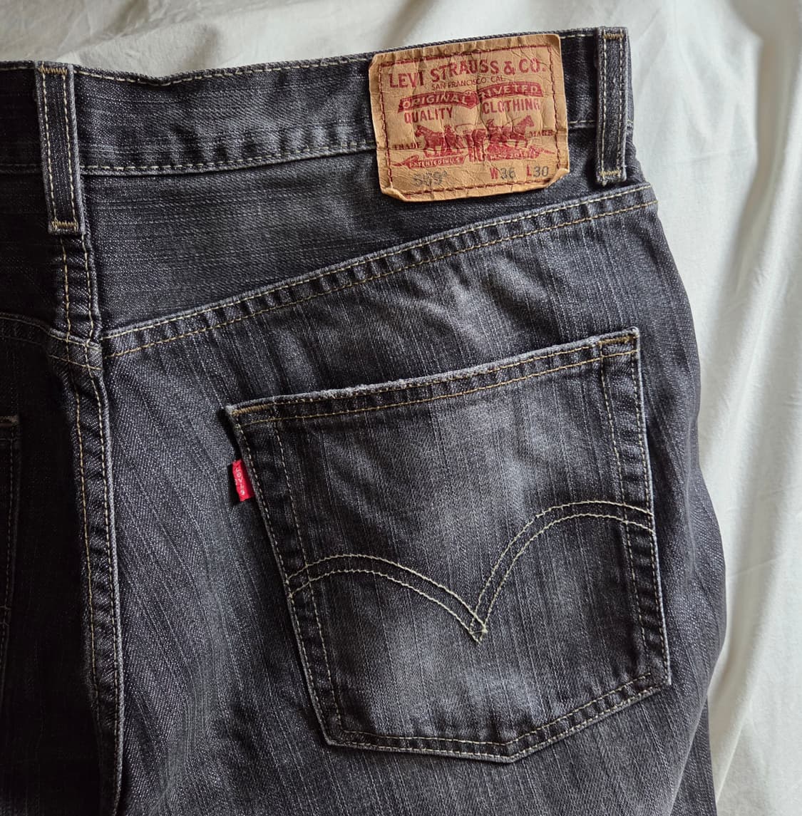 00s 리바이스 569 워싱 데님 팬츠 블랙 36x30 상품이미지1