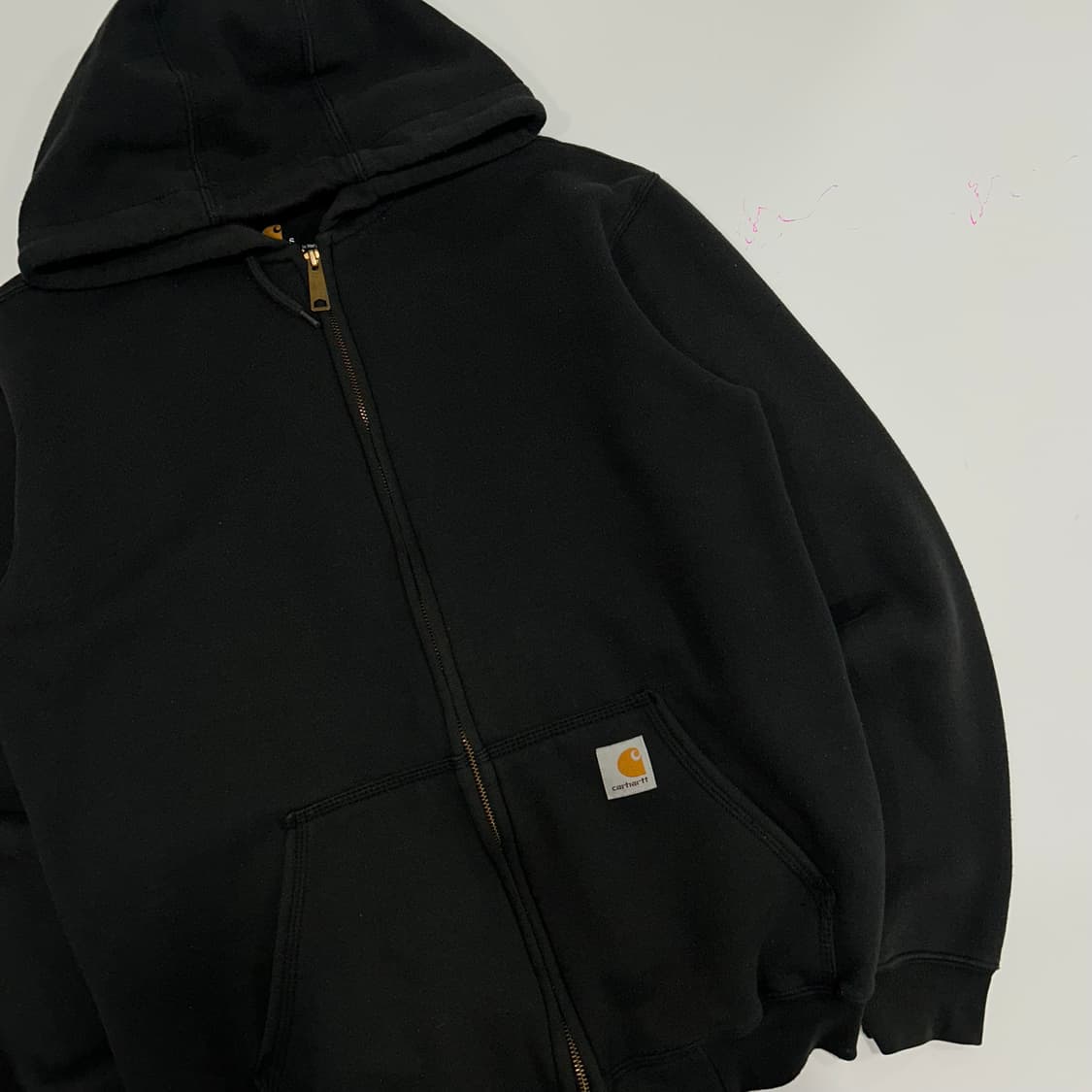 Carhartt 칼하트 오리지널핏 블랙 후드집업 상품이미지4