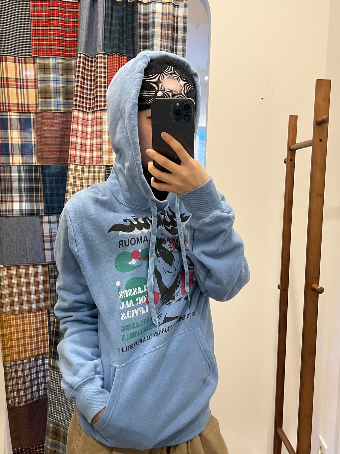 히스테릭글래머 히스걸 스카이블루 후드티 상품이미지1