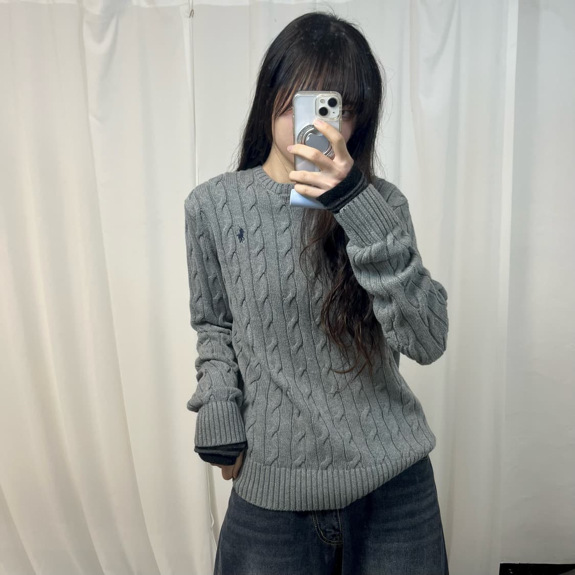 Polo Grey Cable Knit 상품이미지1