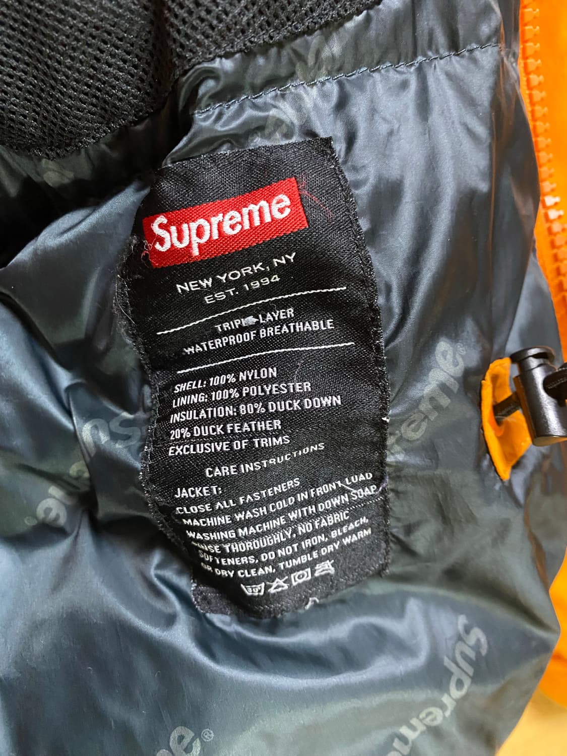 17FW 슈프림 700 필 다운 파카 오렌지 상품이미지4