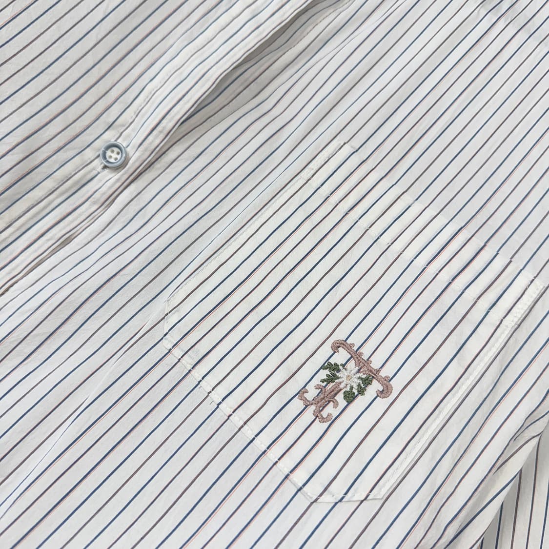 타임 TIME 스트라이프 로고 자수 셔츠 상품이미지2