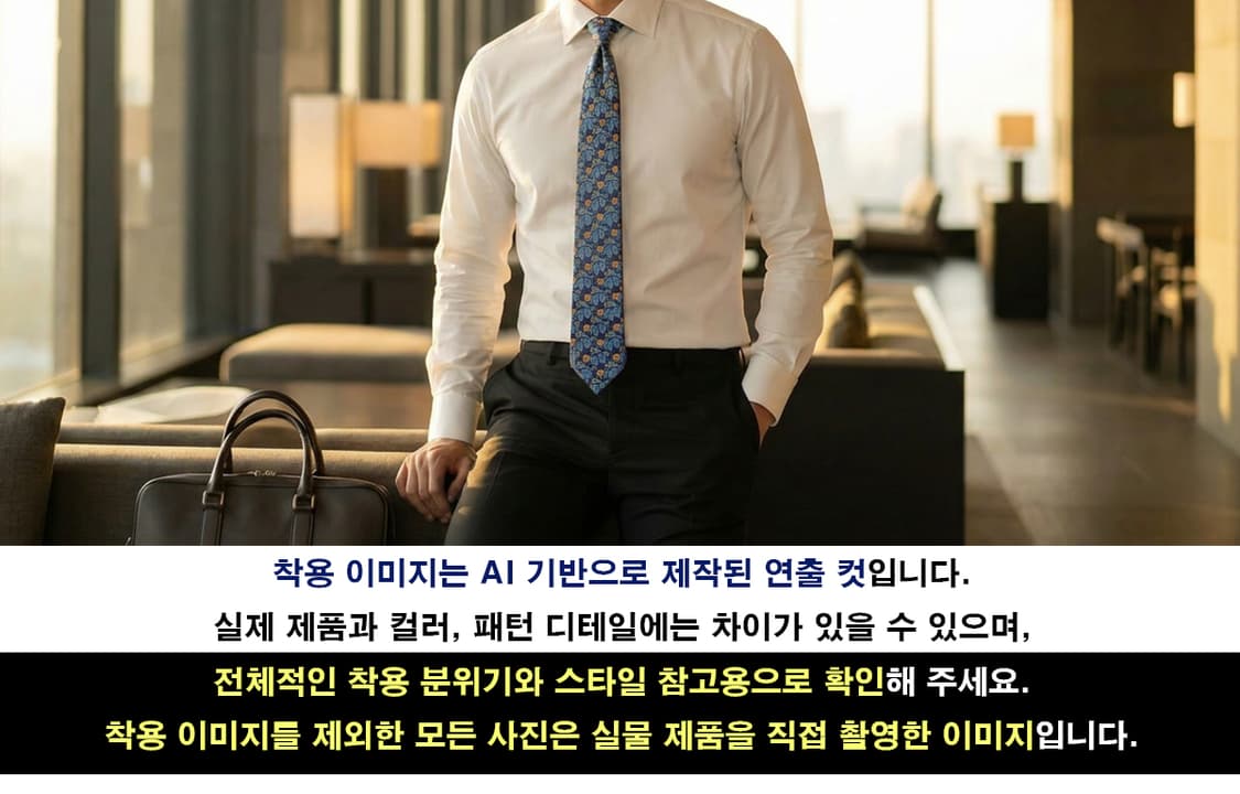에르메네질도제냐 블루 나비 패턴 넥타이 9.5cm A+등급 E1085 상품이미지2