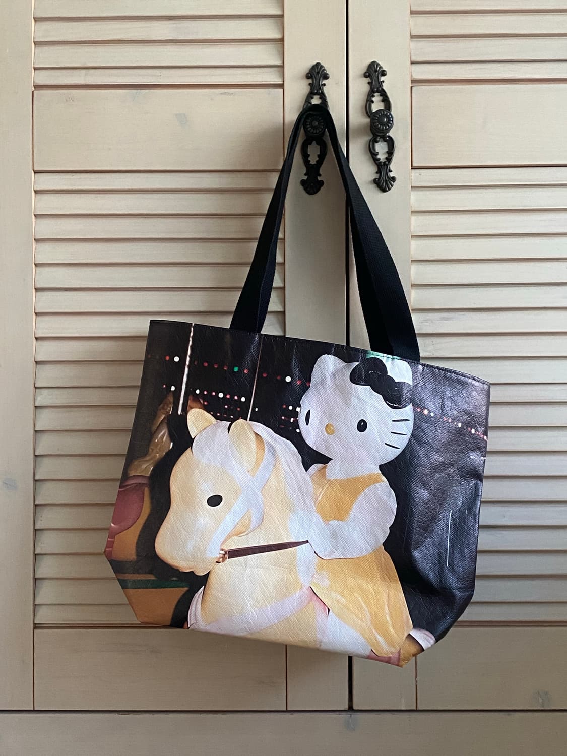 일본빈티지 헬로키티 타포린백 숄더백 보부상 가방 산리오 산엑스 고전 상품이미지2