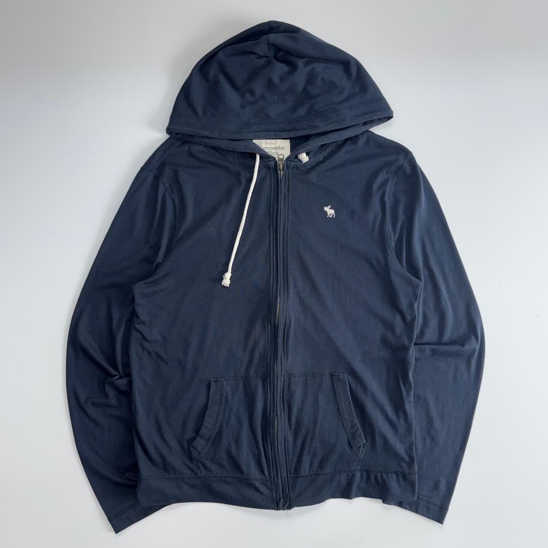 Abercrombie 아베크롬비 스몰로고 네이비 후드집업 상품이미지3