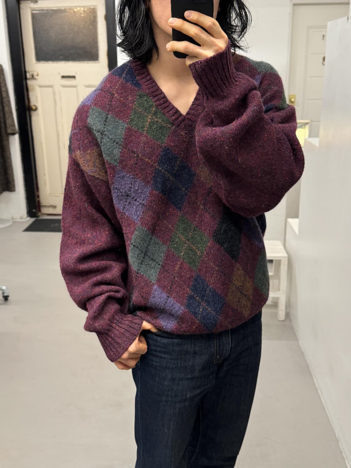 도네갈 트위드 아일랜드 아가일 스웨터 상품이미지6