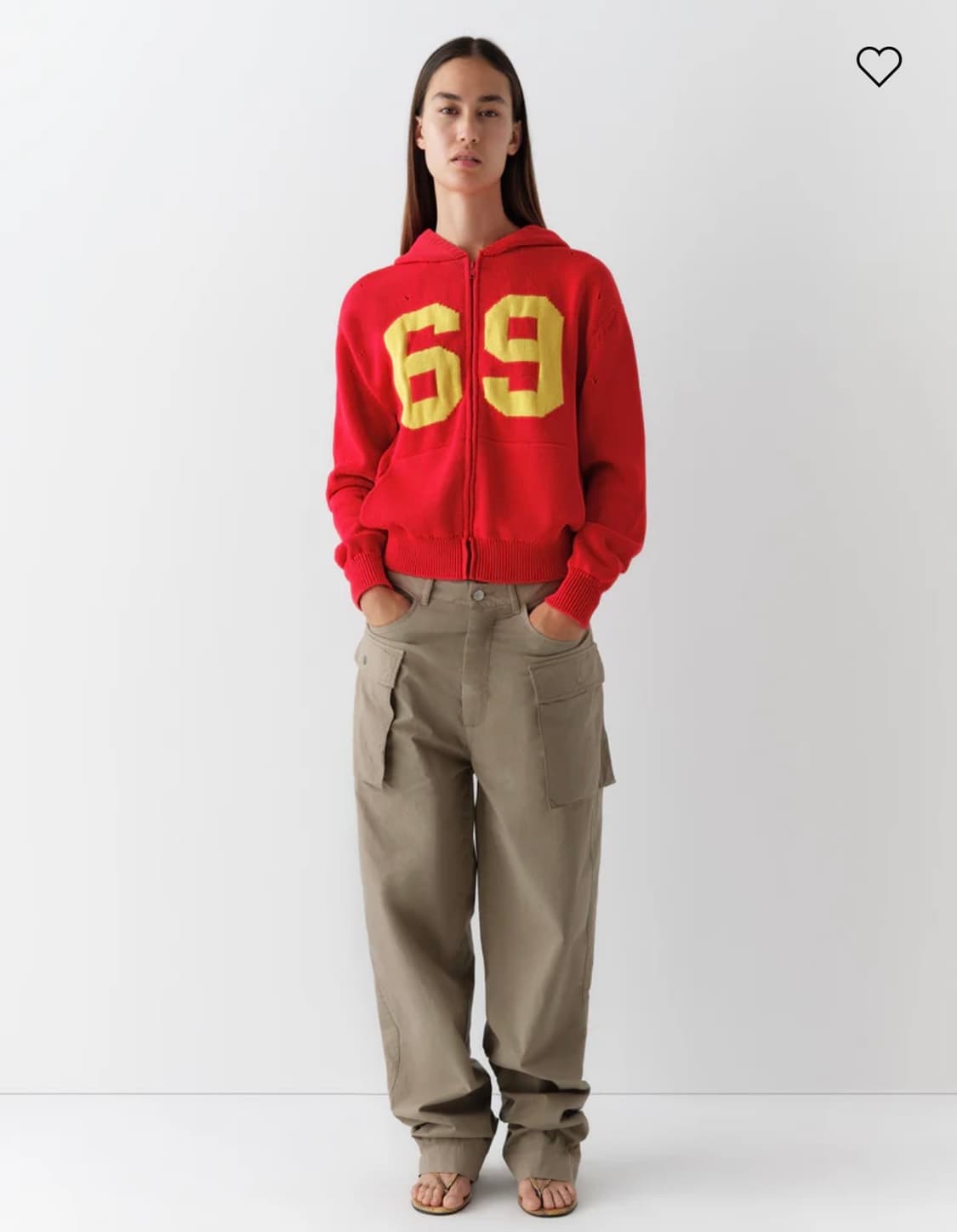 [S] 기마구아스 69 니트 후드집업 블랙/레드 상품이미지2