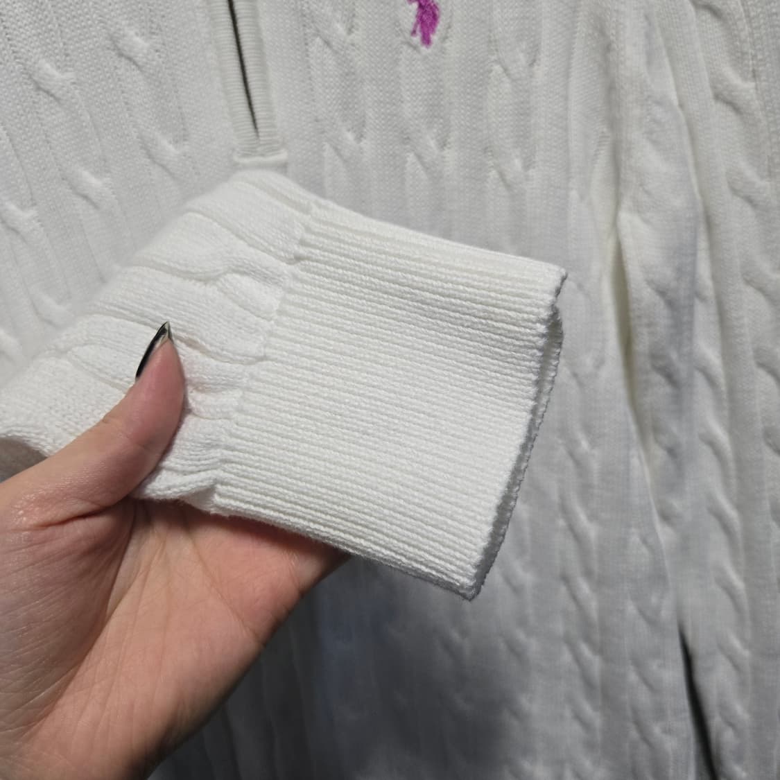 us폴로 여성 반집업 꽈베기 니트  상품이미지3