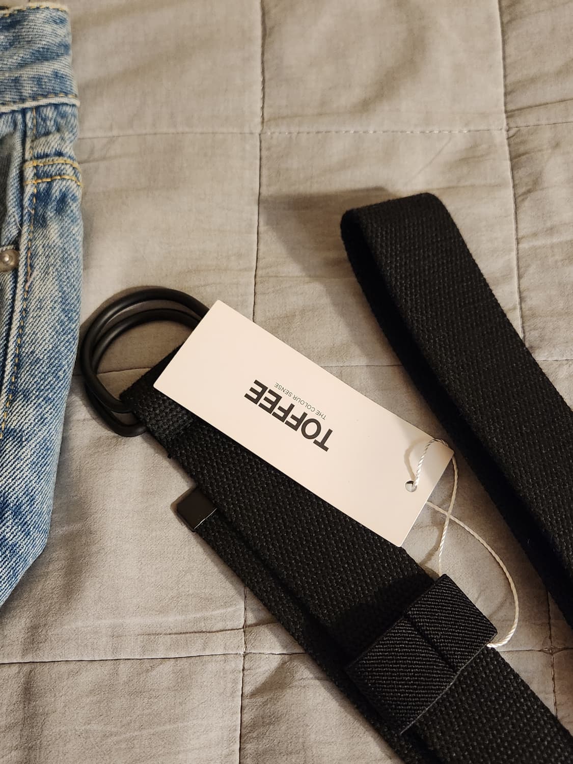 토피 와이드 데님 팬츠 연청 + 토피 더블 D링 벨트 상품이미지6