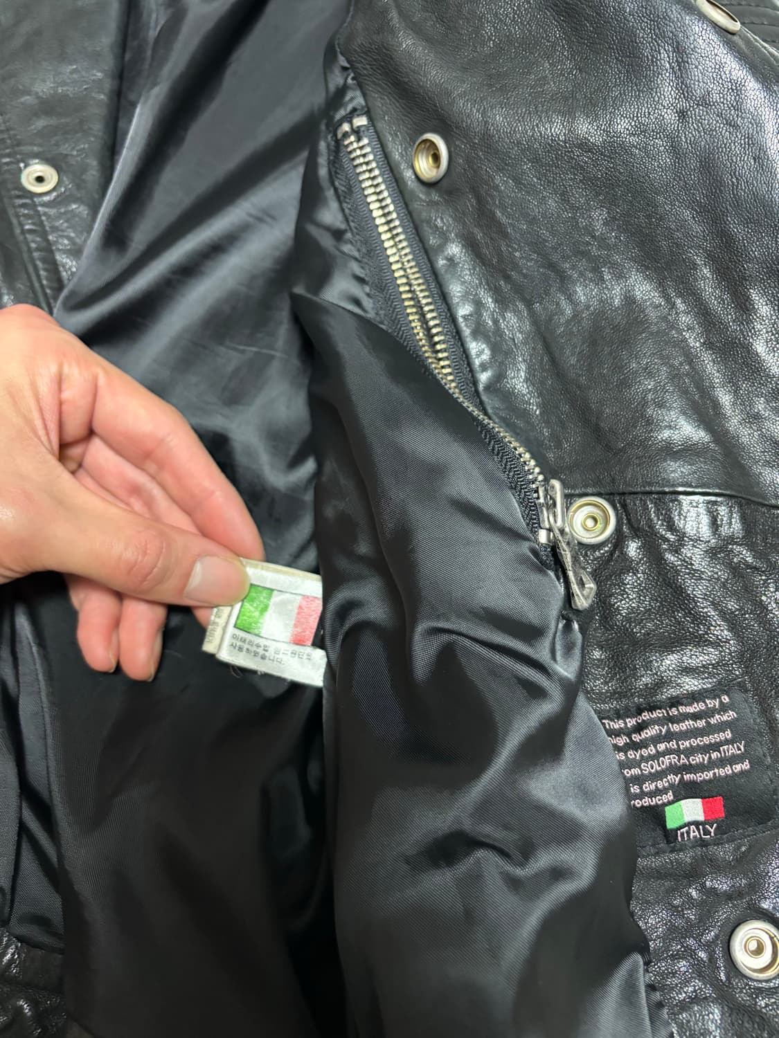 프로섬st 램스킨 양가죽 리얼레더 라이더 자켓 M 상품이미지4