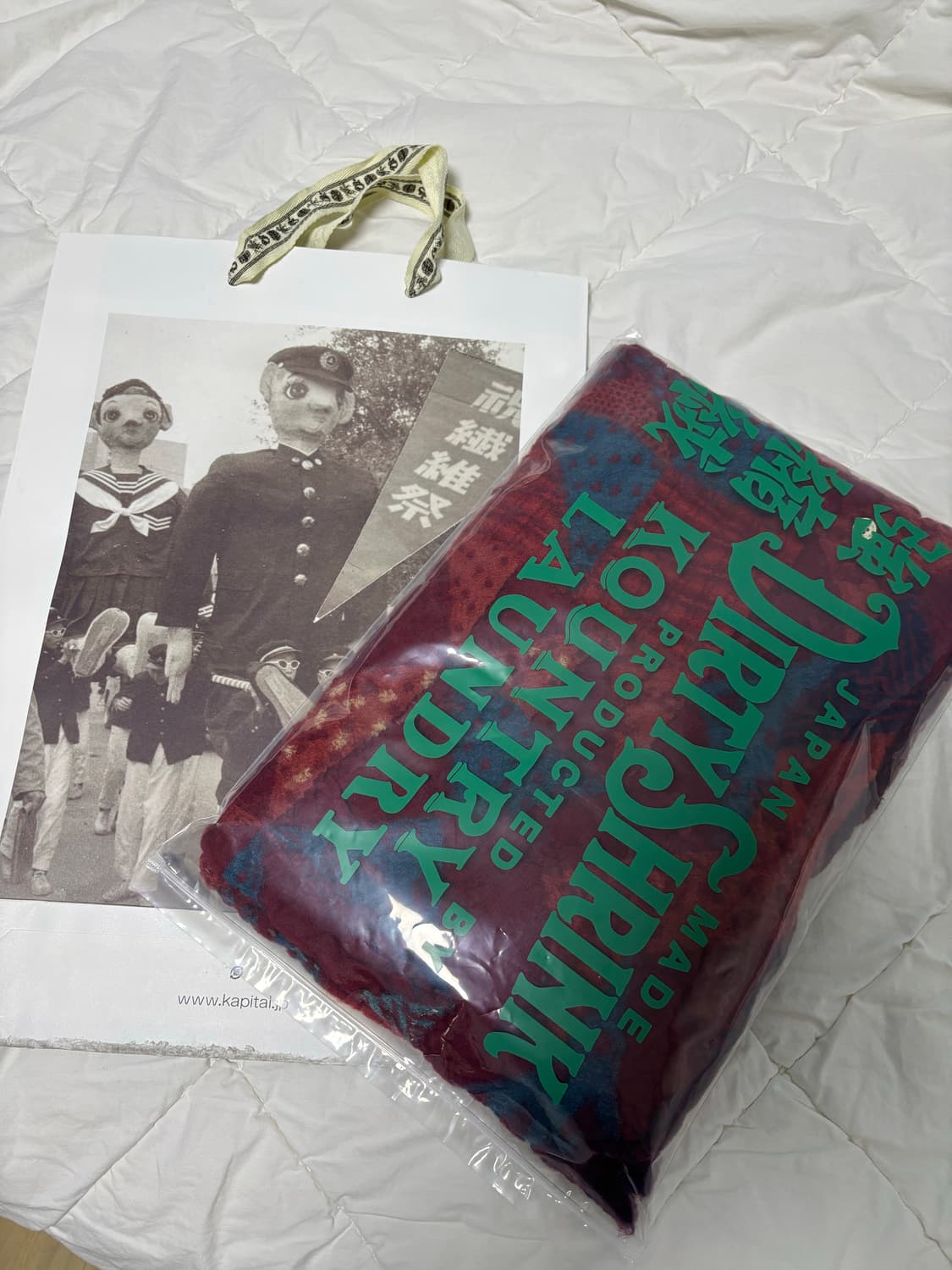 캐피탈 슈렁큰 울 인디고 스카프 레드 상품이미지3