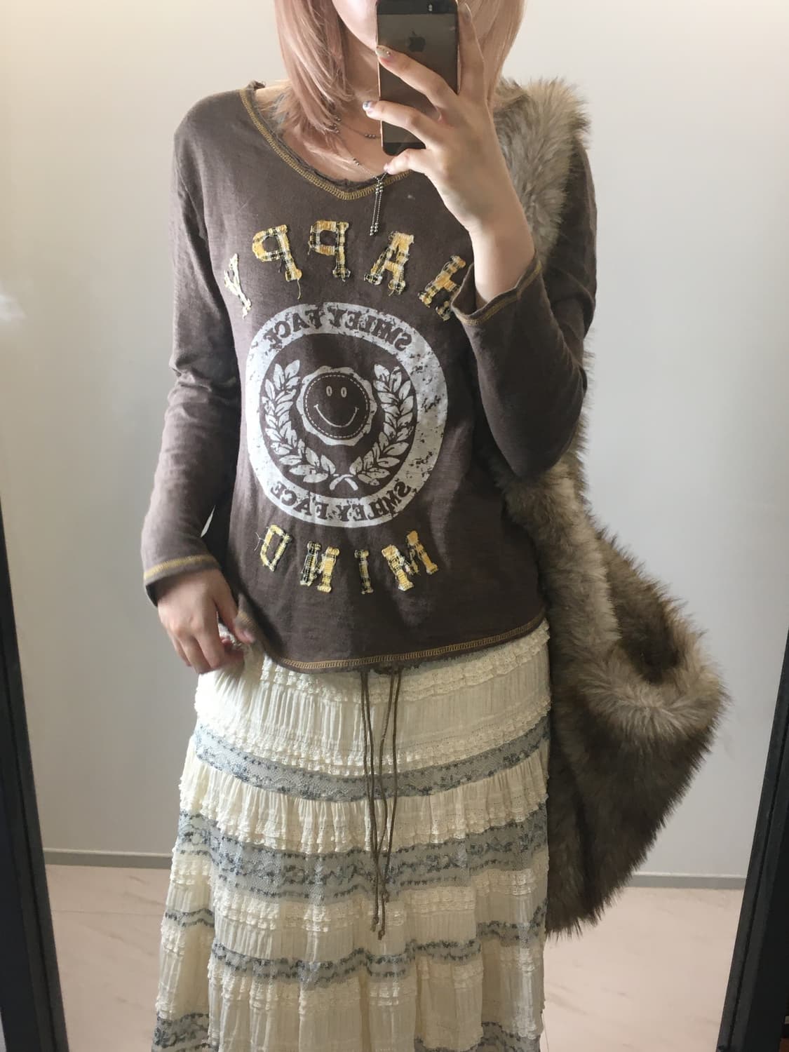 jpn vintage brown nerd patch t shirt 상품이미지3