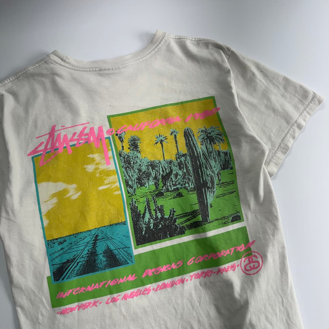 Stussy 스투시 팜 데저트 화이트 반팔 상품이미지6