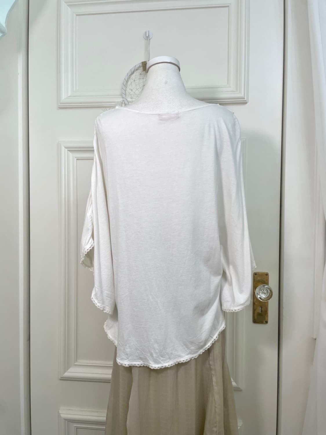 ivory crochet open cardigan&EARTH white 상품이미지8