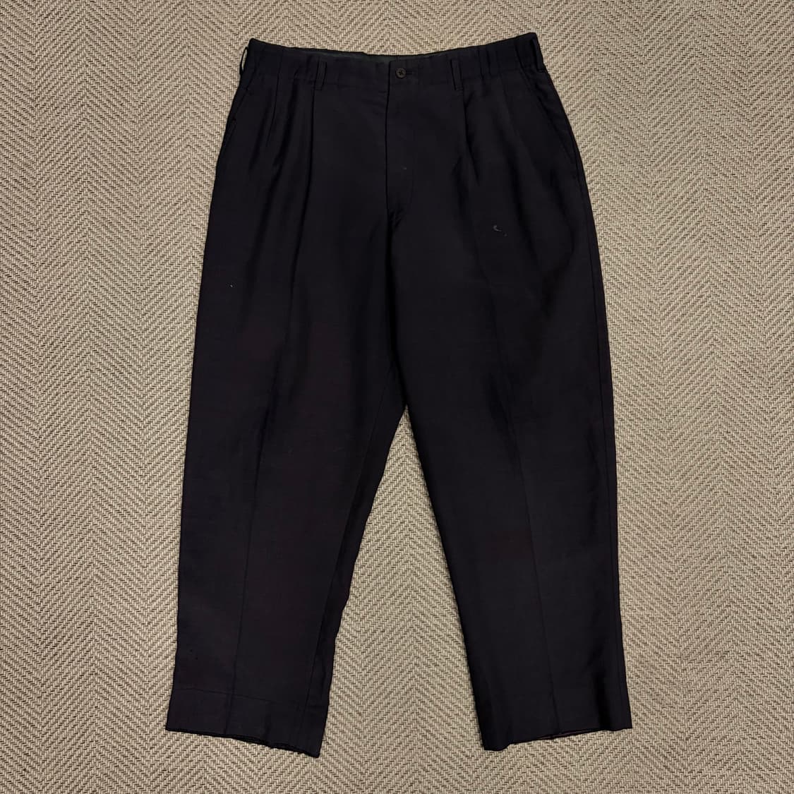 요지 야마모토 네이비 투턱 모직 슬랙스 v1028 상품이미지1