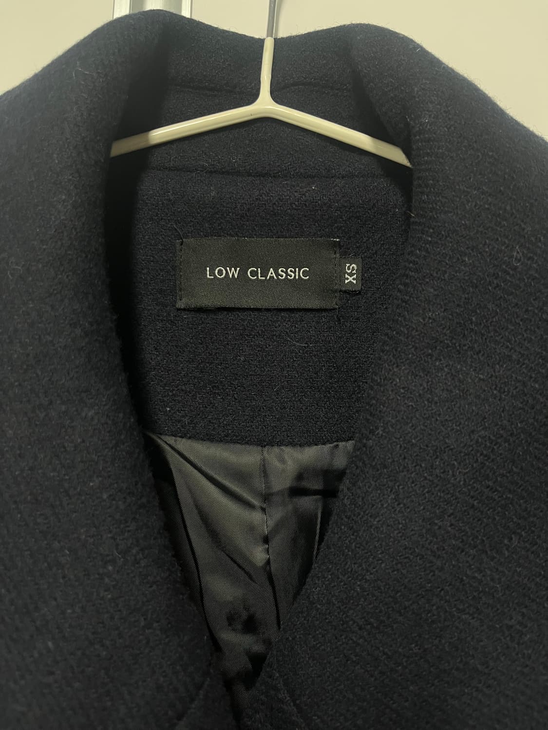 [Low Classic] 로우클래식 오버사이즈 네이비 더블 롱 코트 상품이미지4